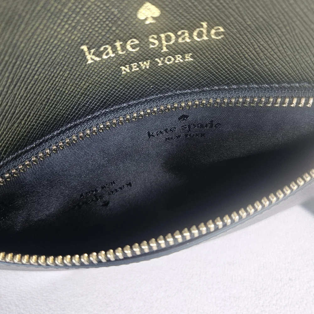 Kate Spade Sadie North South Crossbody Purse Black Leather Square